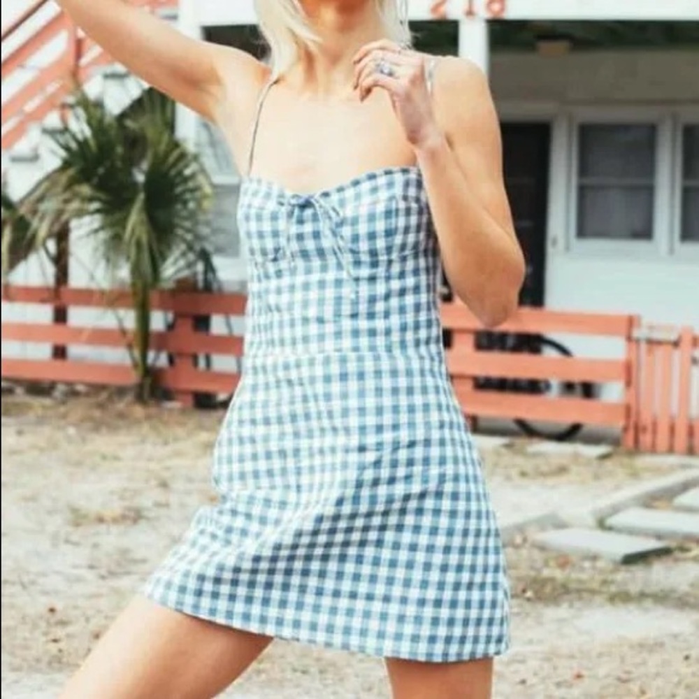 Skylar + Madison Gingham Milkmaid Dress